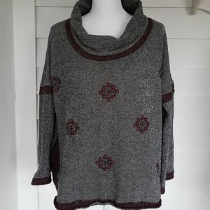 Lucky Brand Black and Red Sweater, L-XL
